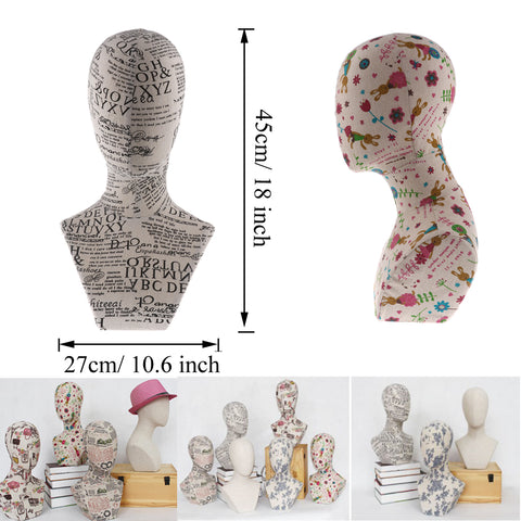 Patterned Mannequin Head Display Stand