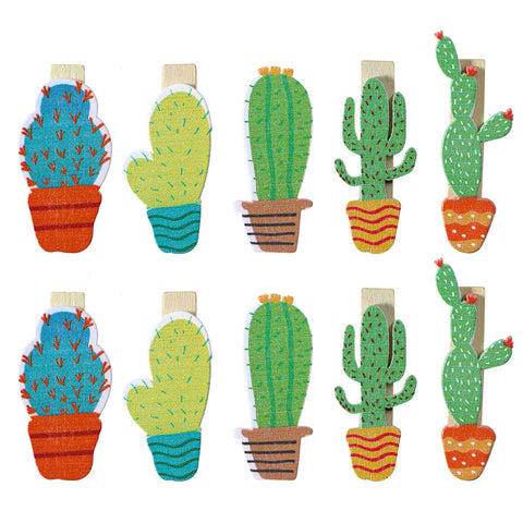 10 Cactus Clothes Pegs