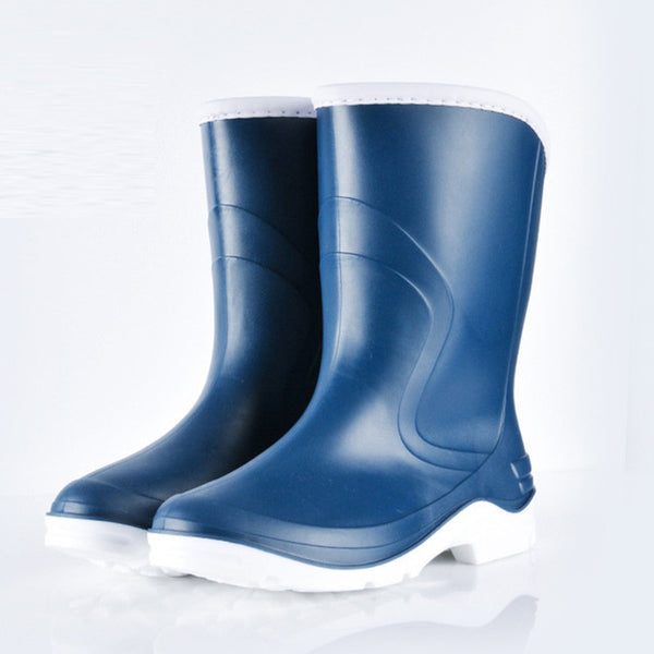 HEE GRAND Women Rain Boots Women Ankle Boots with Candy Color Platform High Warm Medium Heel Women Shoes Size 36-40 XWX6735
