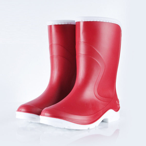 HEE GRAND Women Rain Boots Women Ankle Boots with Candy Color Platform High Warm Medium Heel Women Shoes Size 36-40 XWX6735