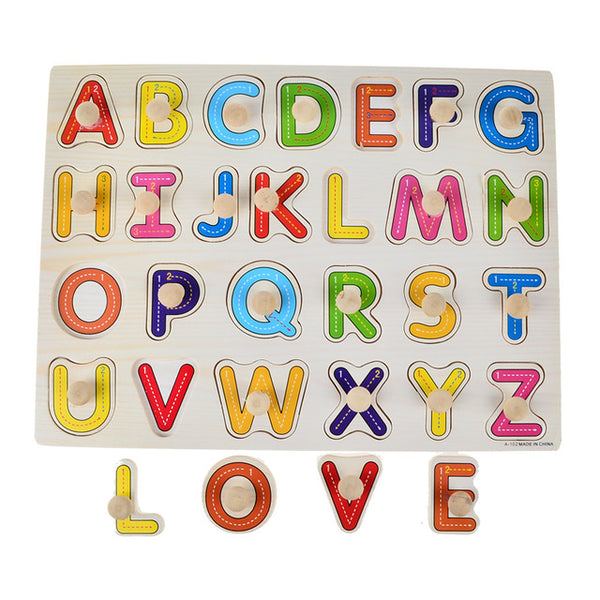 Wooden Peg Puzzles (choose from farm, alphabet, shapes, sealife)