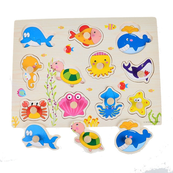 Wooden Peg Puzzles (choose from farm, alphabet, shapes, sealife)