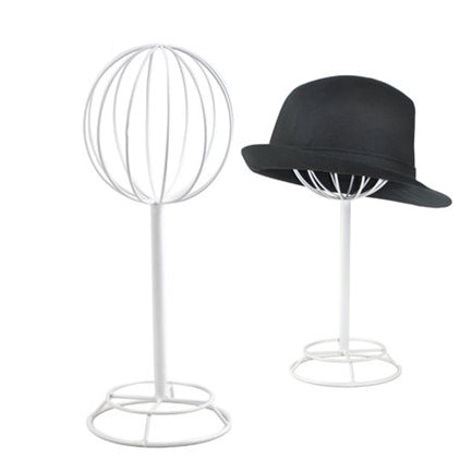 Free shipping Metal Hat display hat holder stand black hat display rack iron hat holder cap display HH013-White