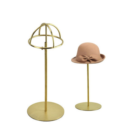 Free shipping Metal Hat display hat stand Gold hat display rack stainless steel hat holder cap display HH014-Brushed Gold