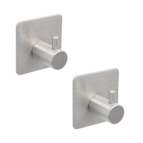 Stainless Steel Adhesive Coat Hooks 2pcs