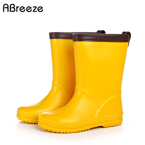 Children boys girls spring summer boots 2018 new Japanese style yellow dinosaur matching pvc rubber rainboots