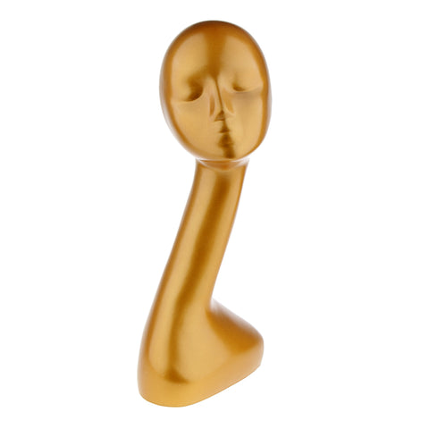Elegant Gold Female Mannequin Head