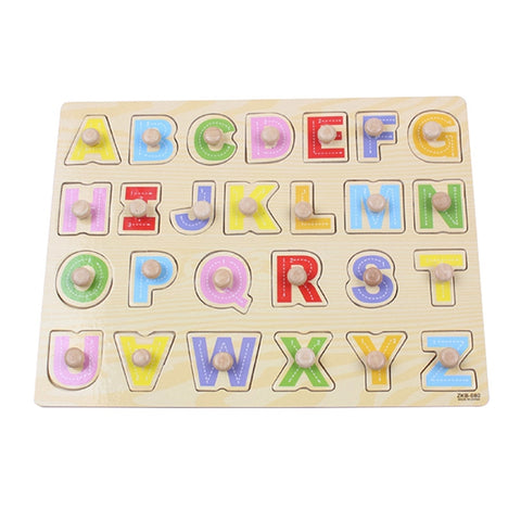 Wooden Peg Puzzle Capital Letter Shapes