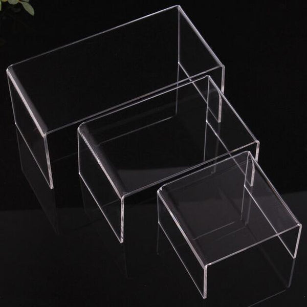 3pcs Clear Black Jewelry Display Stand made in Acrylic