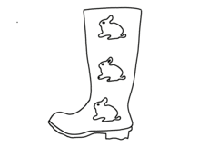 Rabbit Wellies Boot Outline