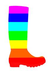 Rainbow Stripe Welly Pattern