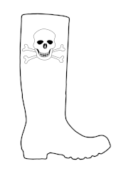 Skull Wellies Outline