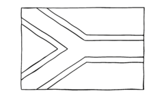 South African Flag Outline