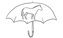 Zebra Umbrella Outline
